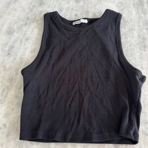 Zara Classic Black Sleeveless Crop Top